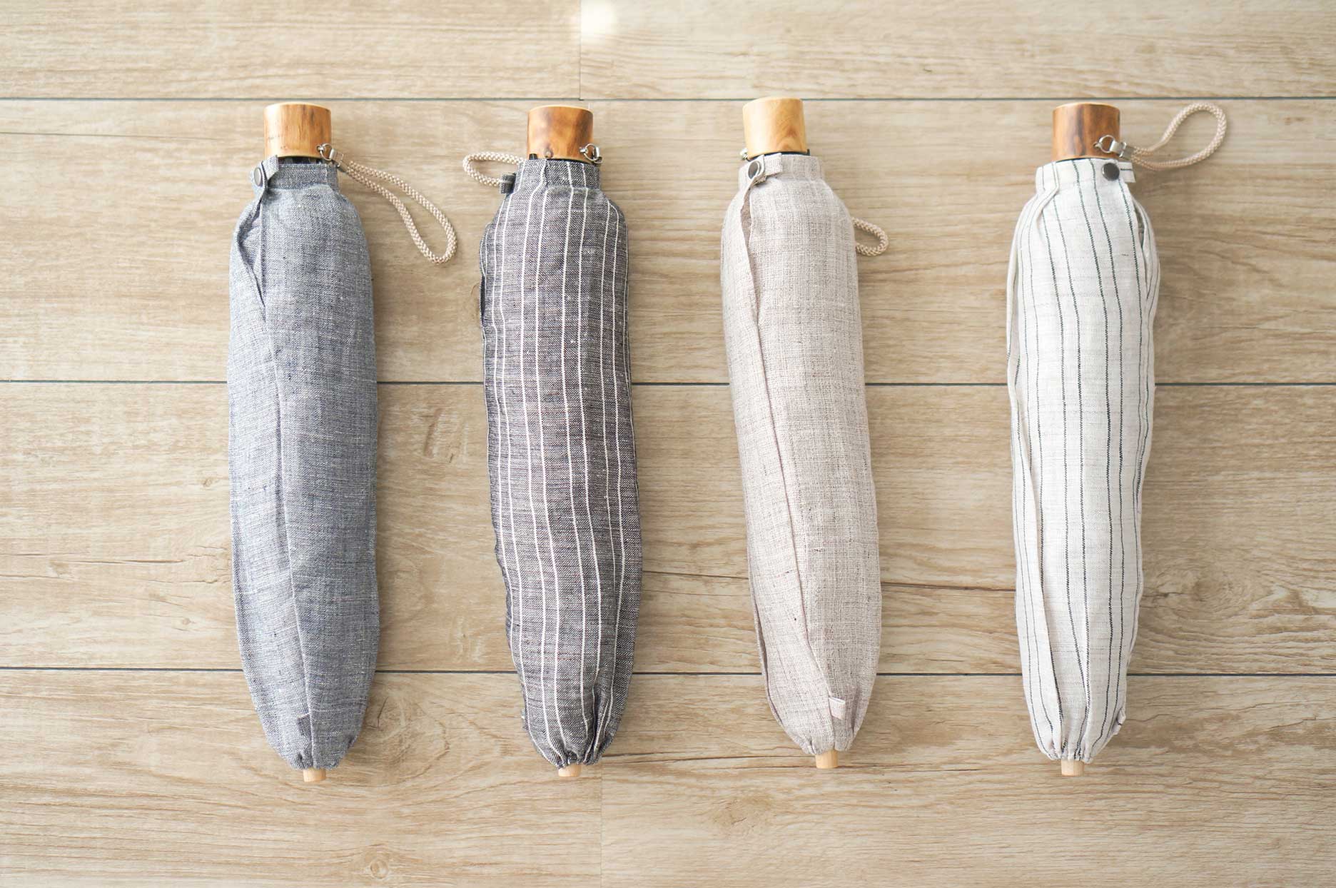 折りたたみ傘 メンズ 日傘 山梨で織った、ミミのある小幅のリネン