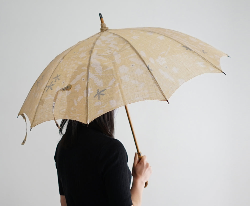 長傘 レディース 日傘 希少な小幅のシャトル織機で織り上げた織物