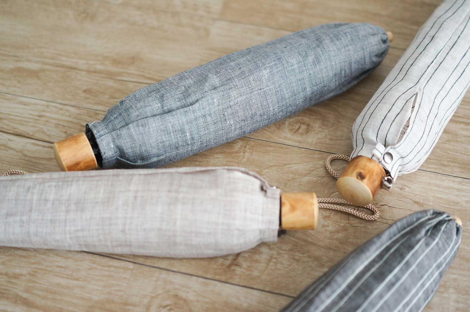 折りたたみ傘 メンズ 日傘 山梨で織った、ミミのある小幅のリネン