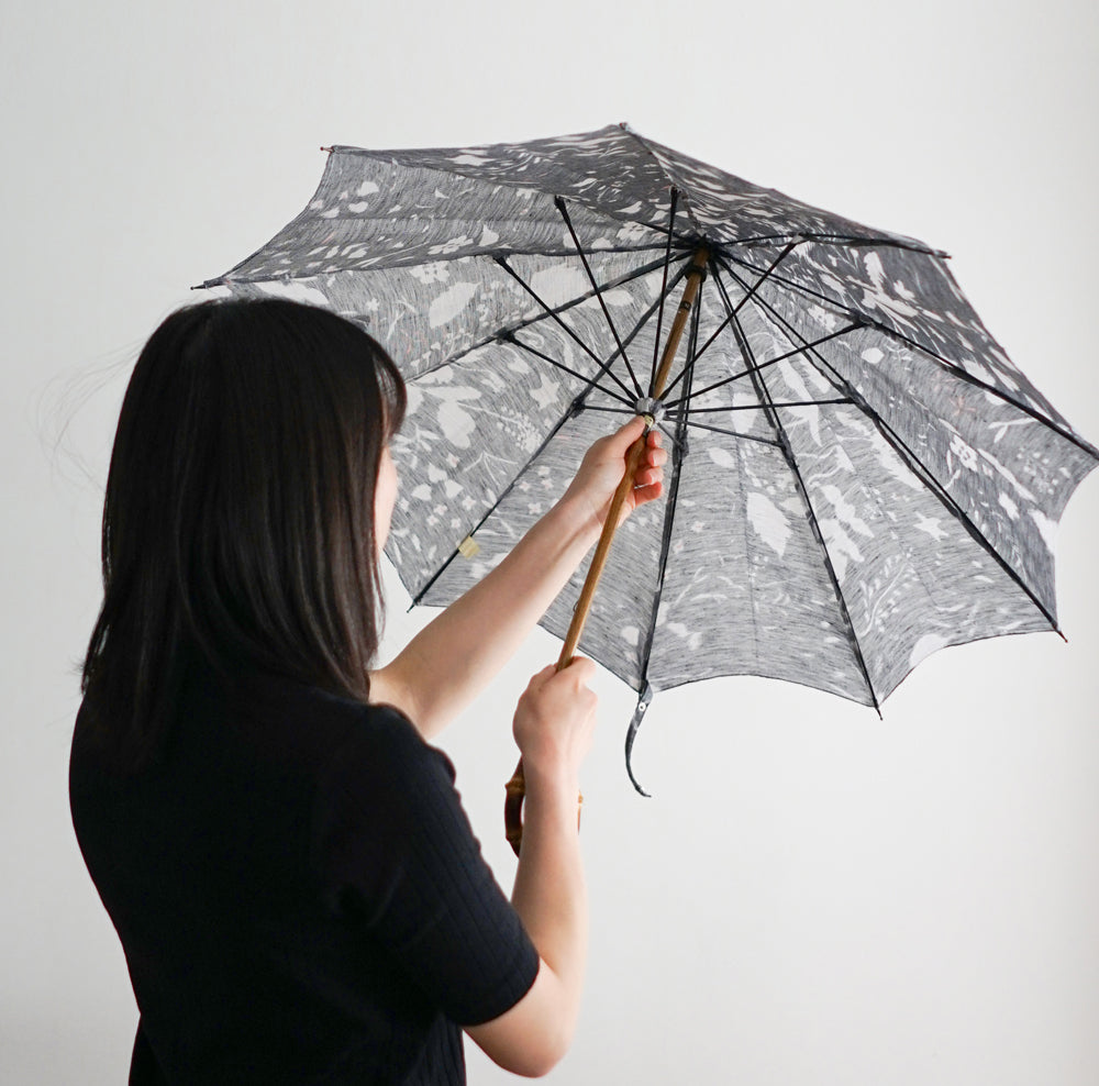 長傘 レディース 日傘 小幅で織る、上品で涼やかな、風通しのいいリネン