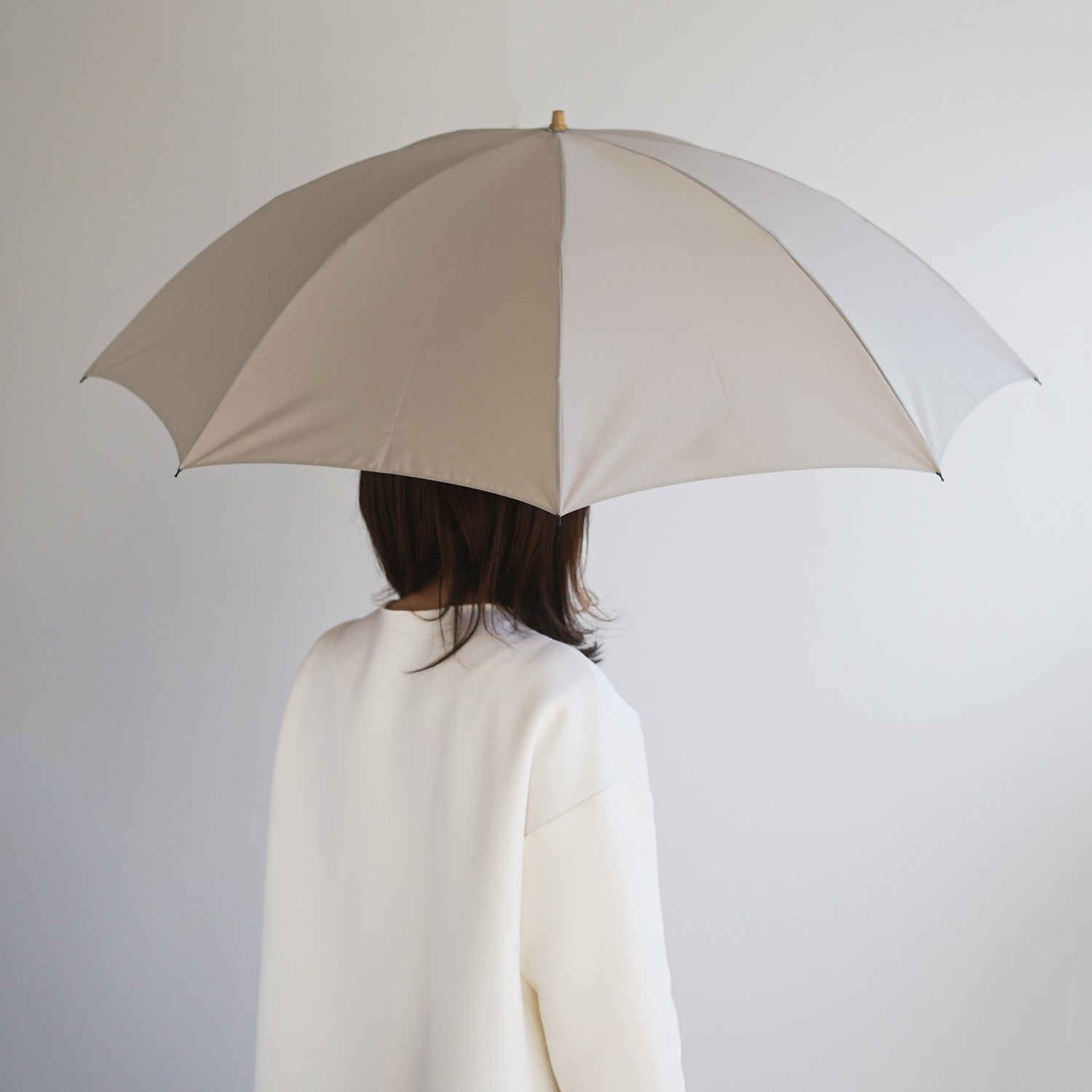 折りたたみ傘 メンズ 雨傘 超撥水 2段折り 小宮商店 ミラトーレ グレージュ