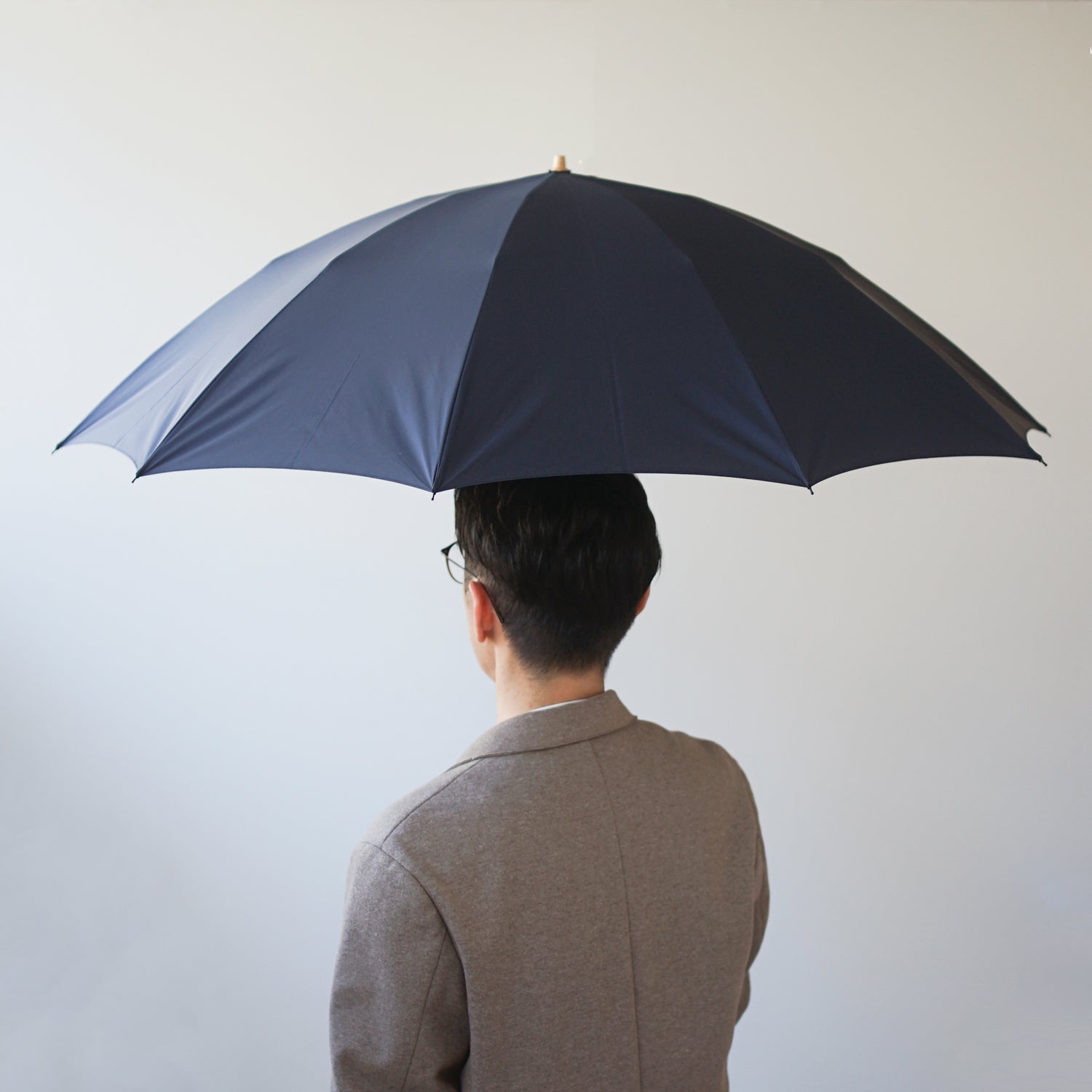 折りたたみ傘 メンズ 雨傘 超撥水 骨が多い 大きい 2段折り 小宮商店 ミラトーレ ネイビー