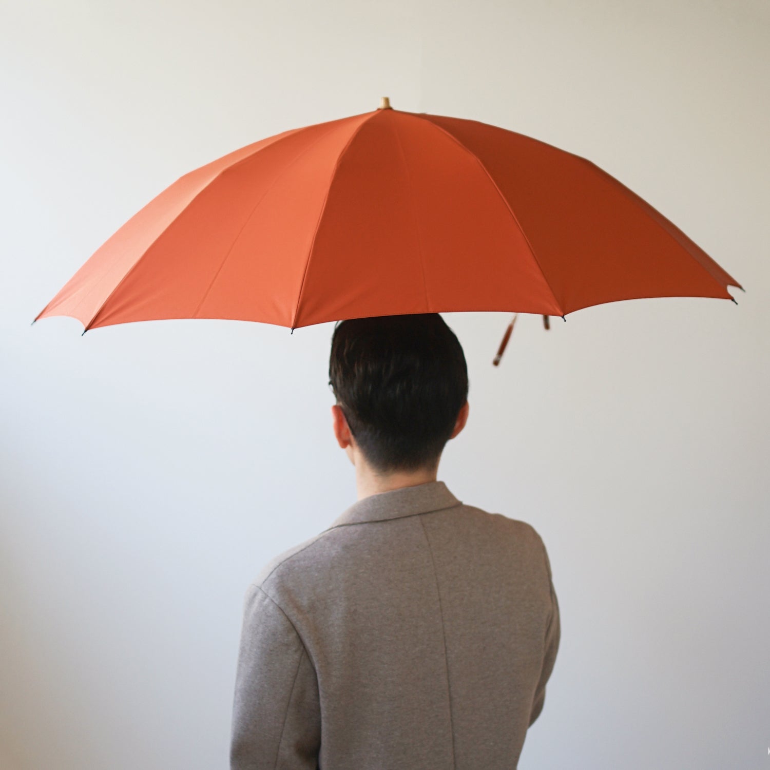 折りたたみ傘 メンズ 雨傘 超撥水 骨が多い 大きい 2段折り 小宮商店 ミラトーレ オレンジブラウン