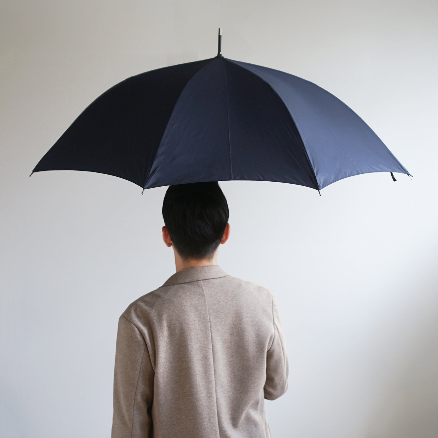 長傘 メンズ 雨傘 超撥水 ワンタッチ 小宮商店 ミラトーレ ネイビー