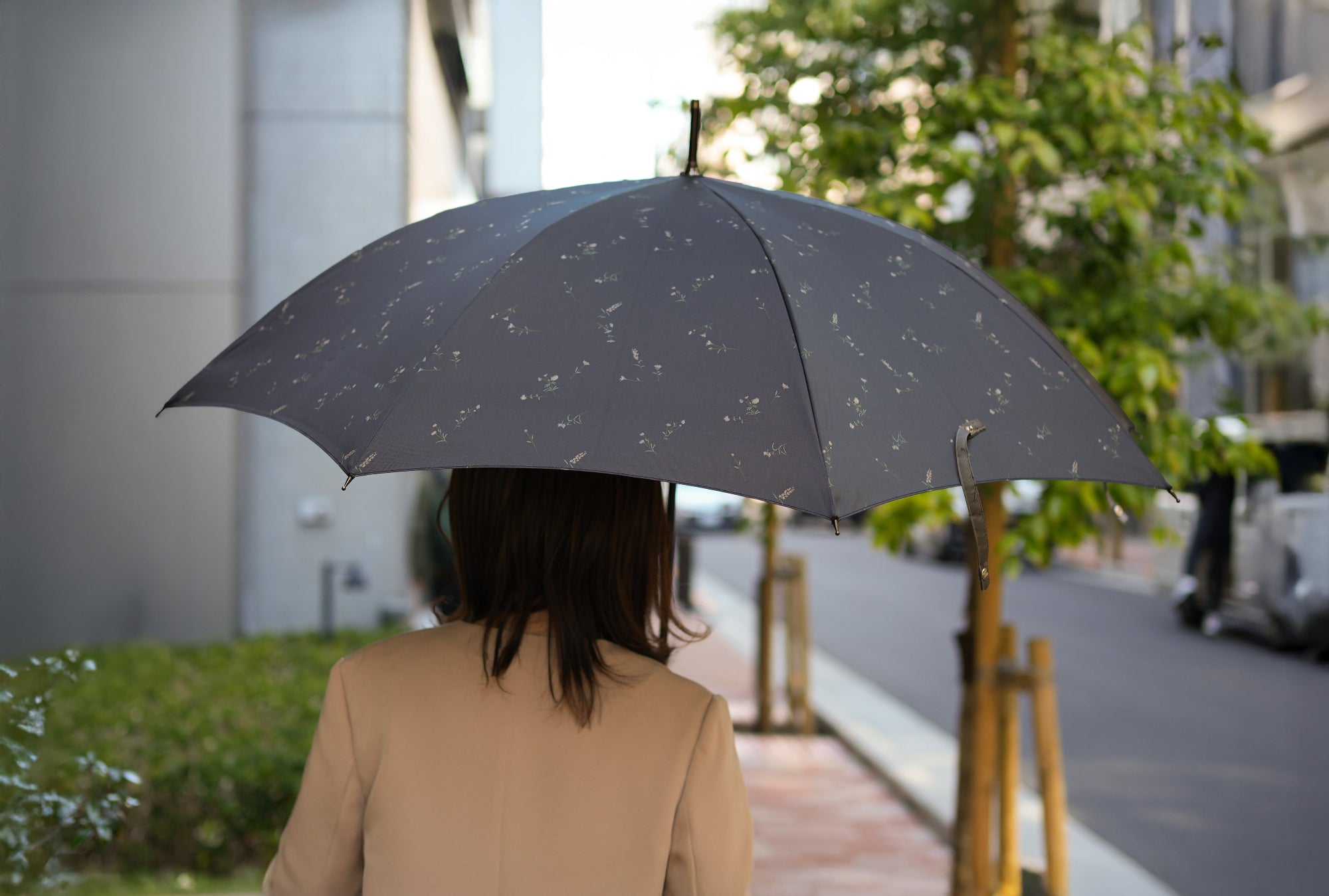 長傘 レディース 雨傘 UV 織組織でデザインを表現する「ジャカード織」