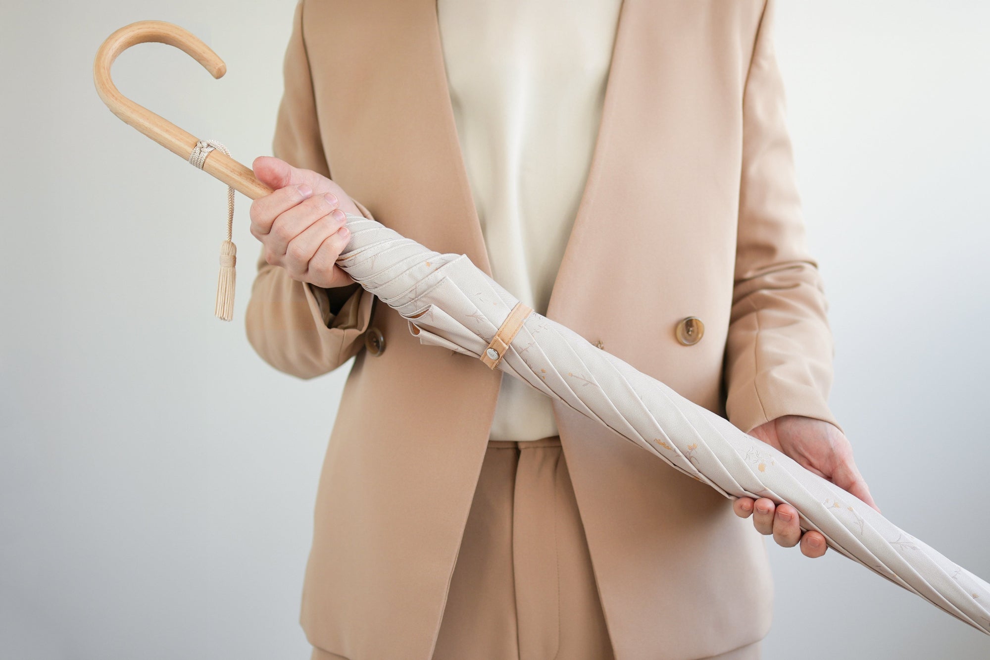 長傘 レディース 雨傘 UV 織組織でデザインを表現する「ジャカード織」