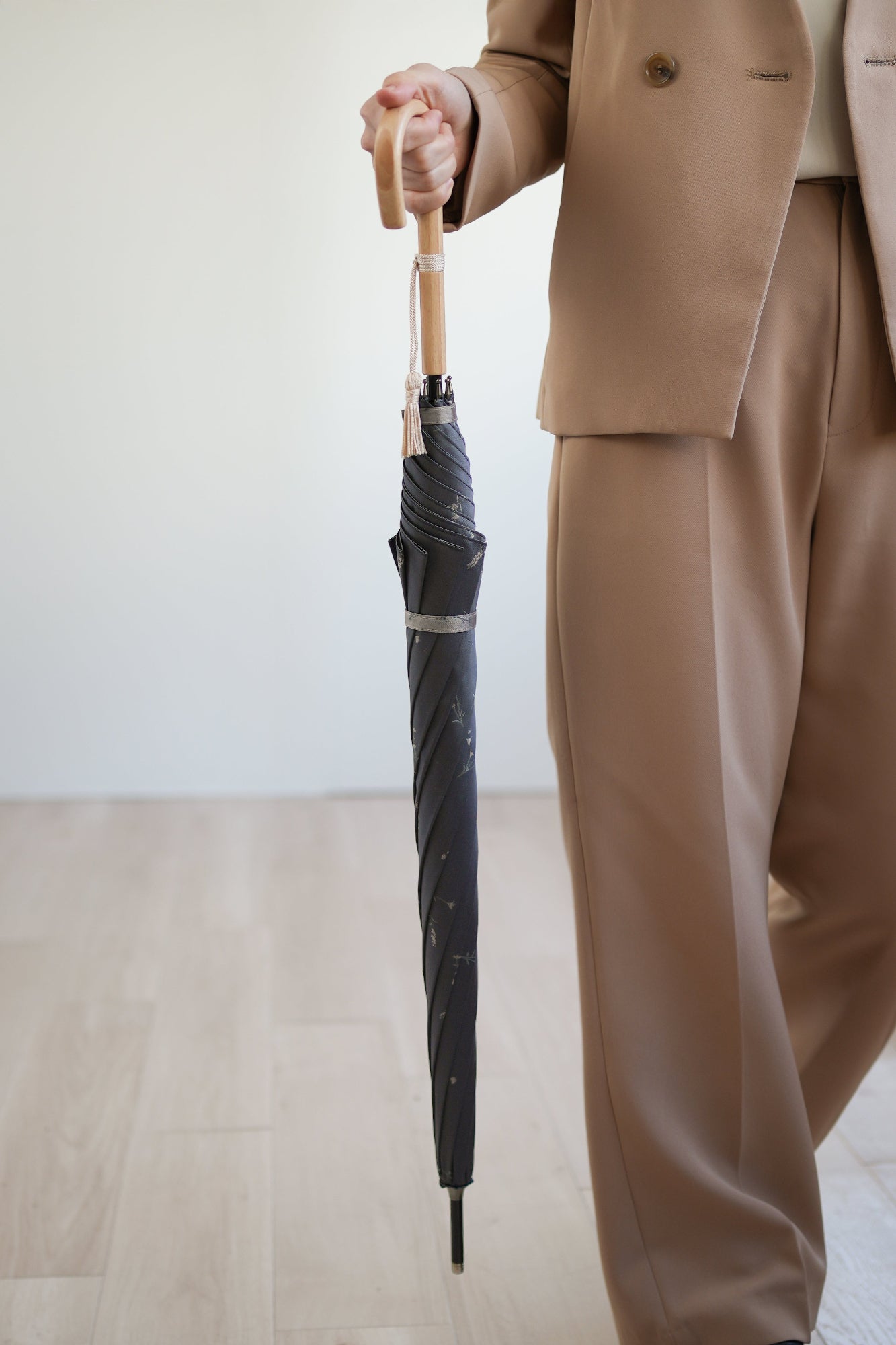 長傘 レディース 雨傘 UV 織組織でデザインを表現する「ジャカード織」