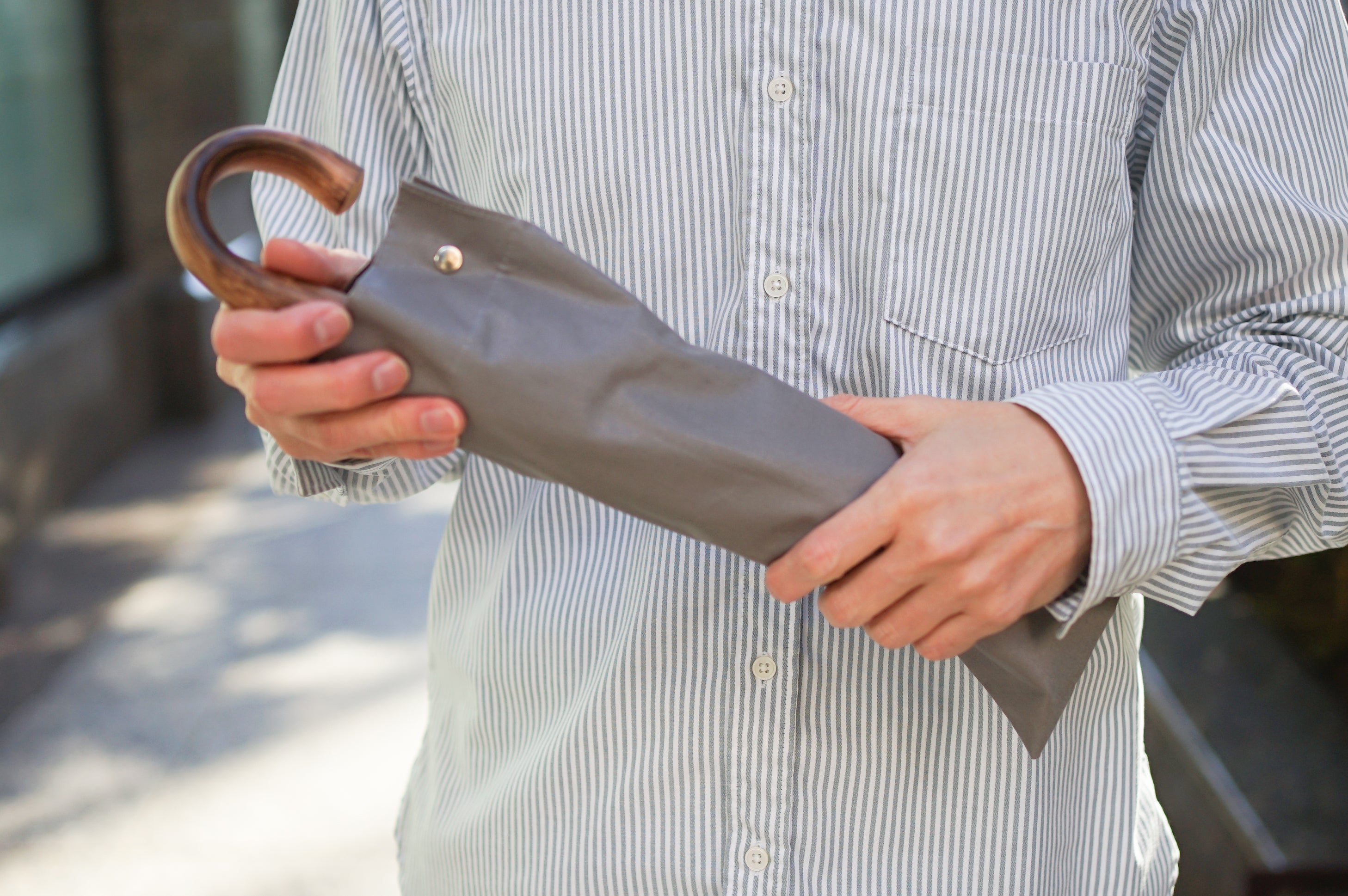 折りたたみ傘 メンズ 日傘・晴雨兼用傘 UVカット率99.9%以上 遮光率99.99%以上 ×天然素材