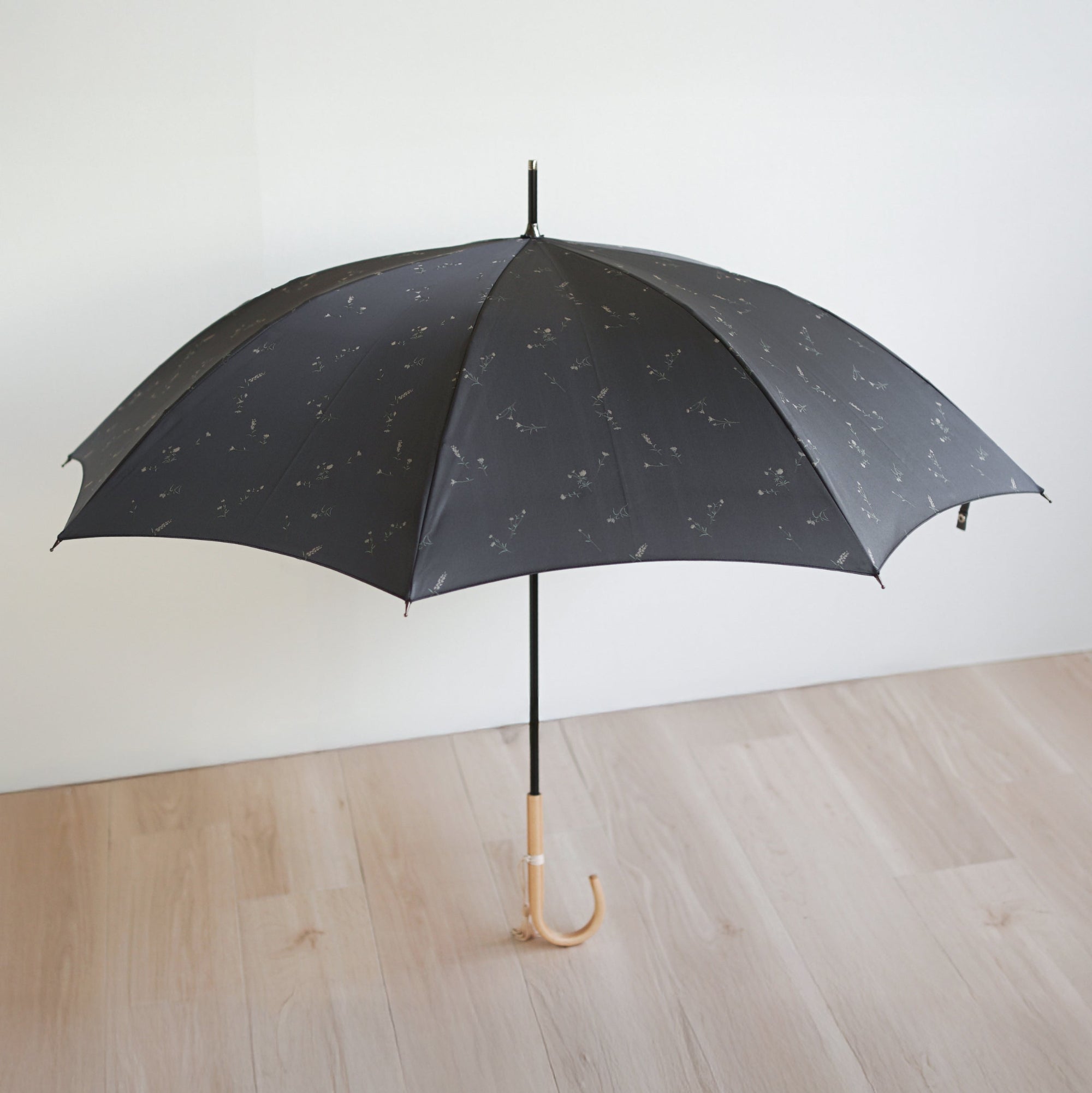 長傘 レディース 雨傘 UV 甲州織 カーボン骨 小宮商店 Bloom チャコール