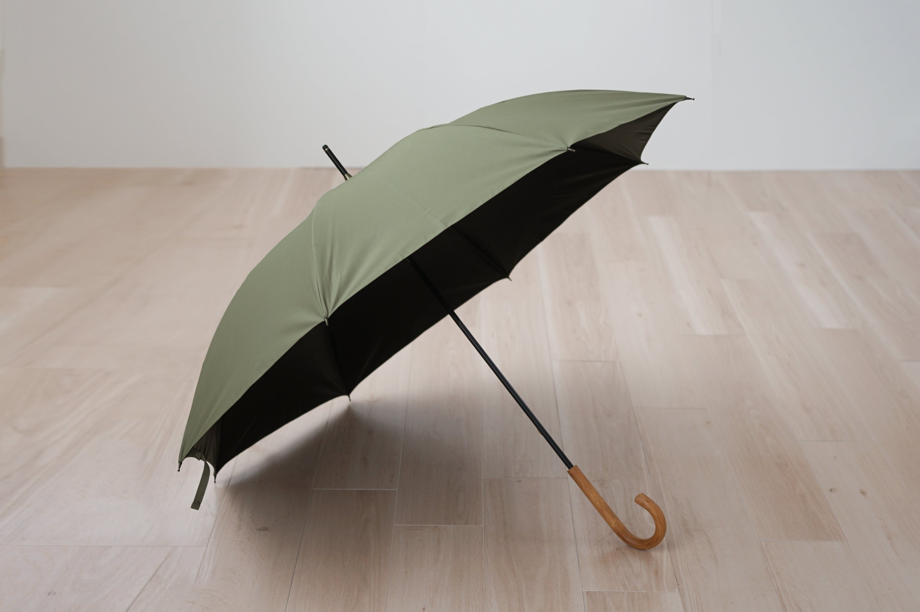 長傘 メンズ 日傘・晴雨兼用傘 遮光・遮熱 大きい カーボン骨 小宮商店 Cotton Lawn Shade モスグリーン