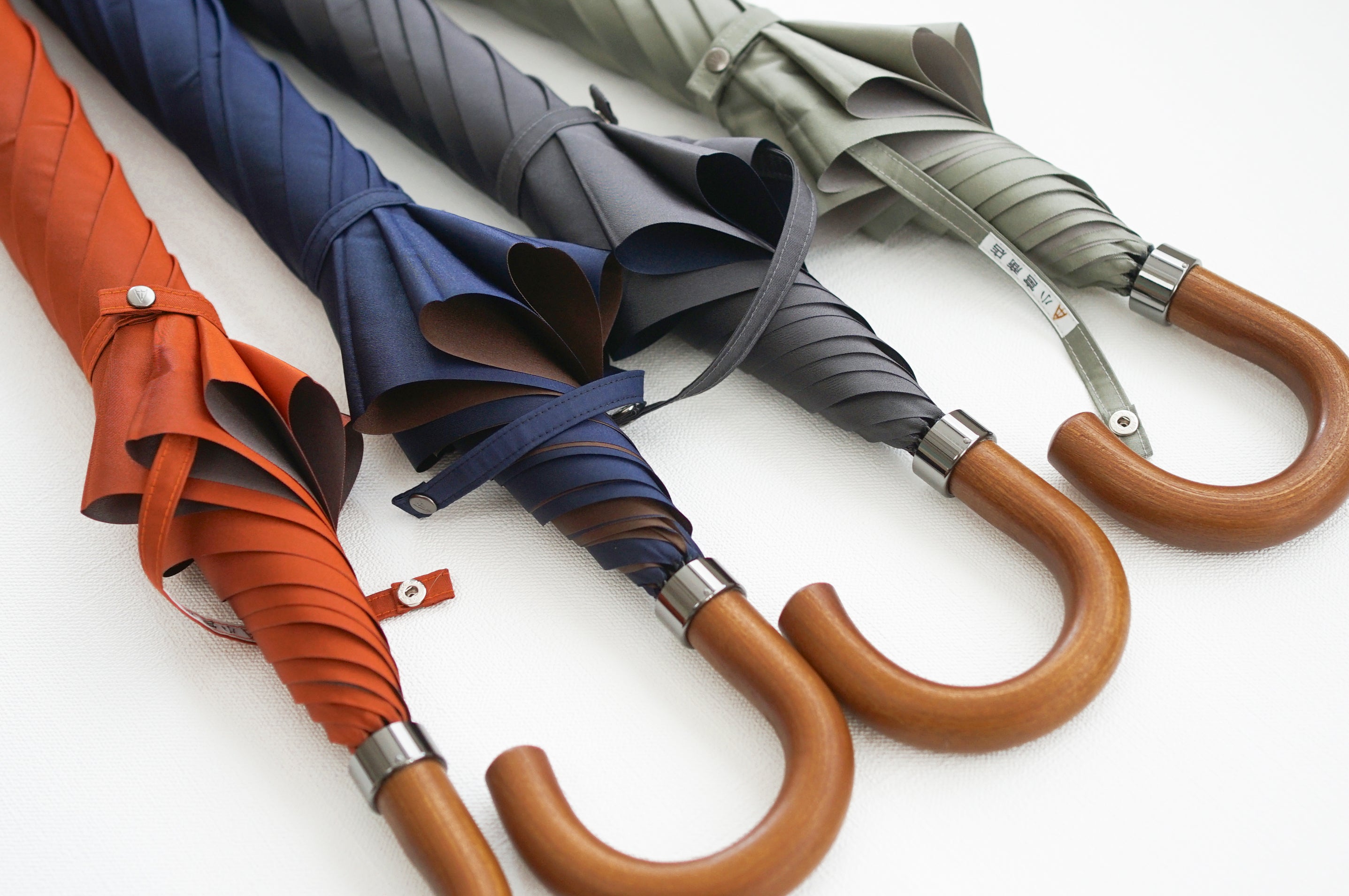 折りたたみ傘 メンズ 雨傘 おしゃれで持ちやすくい、ブナの曲がりハンドル