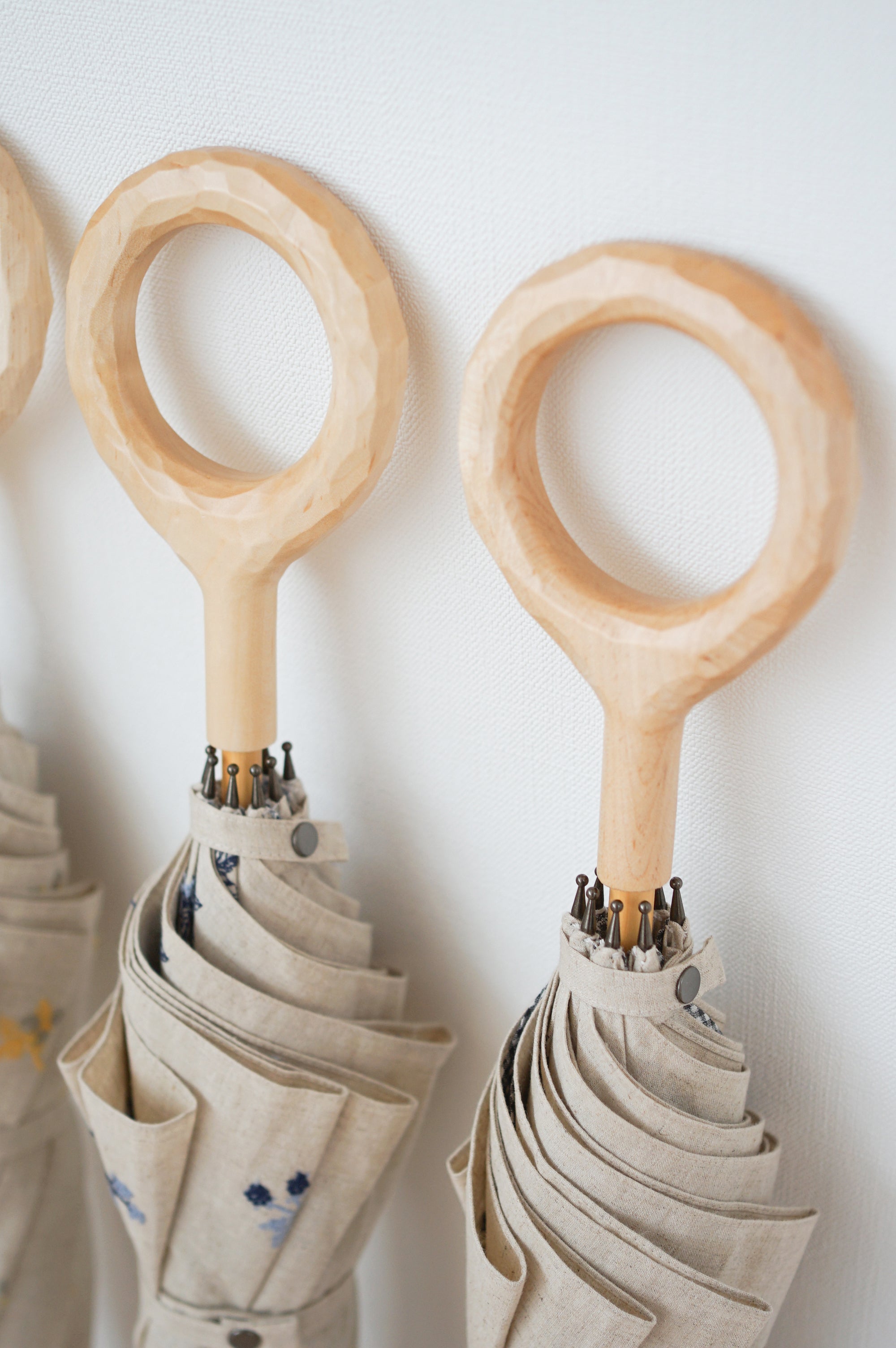 長傘 レディース 日傘 リングの形がかわいい、楓の丸型ハンドル