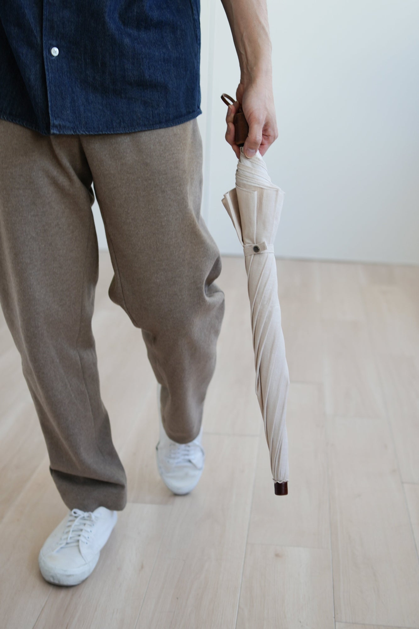 折りたたみ傘 レディース 天然繊維の日傘 長傘用と折りたたみ傘用で2通り使える2WAY仕様