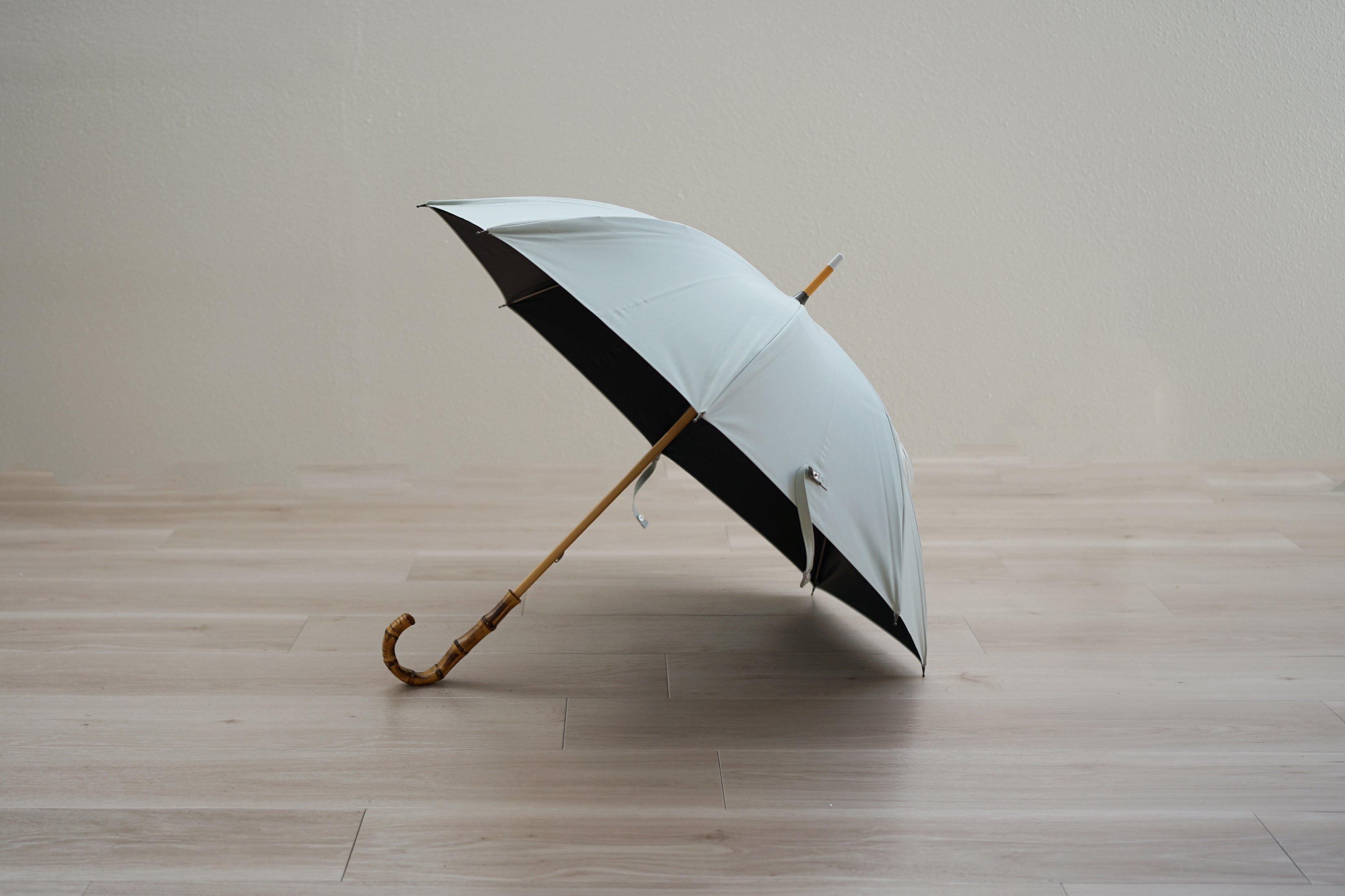 長傘 レディース 日傘・晴雨兼用傘 遮光・遮熱 木製シャフト 小宮商店 Cotton Shade ミントグリーン