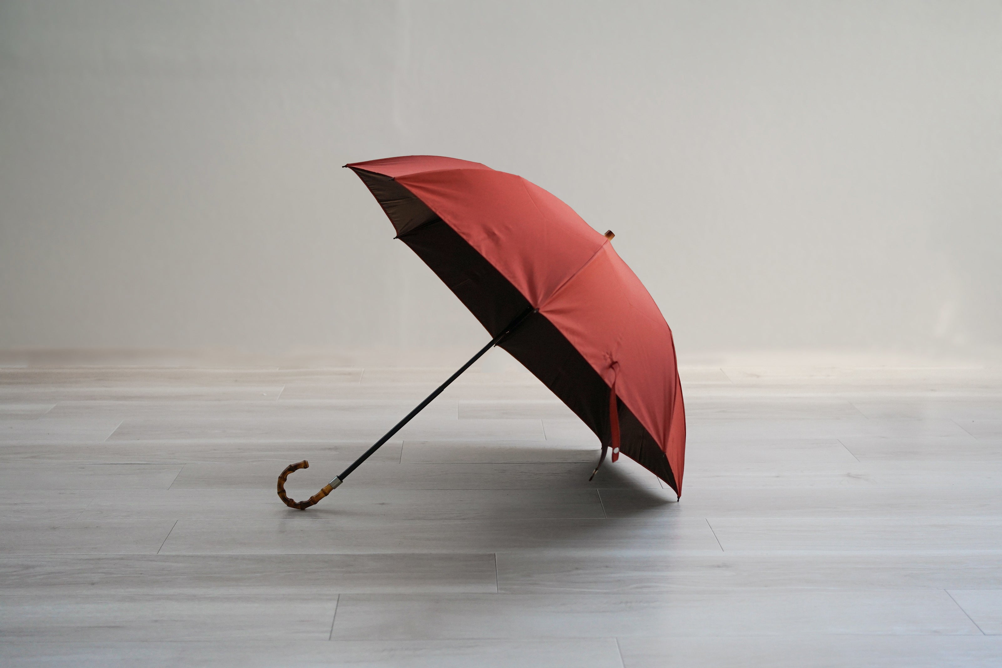 折りたたみ傘 レディース 日傘・晴雨兼用傘 遮光・遮熱 2段折り 2way 小宮商店 Cotton Shade テラコッタ