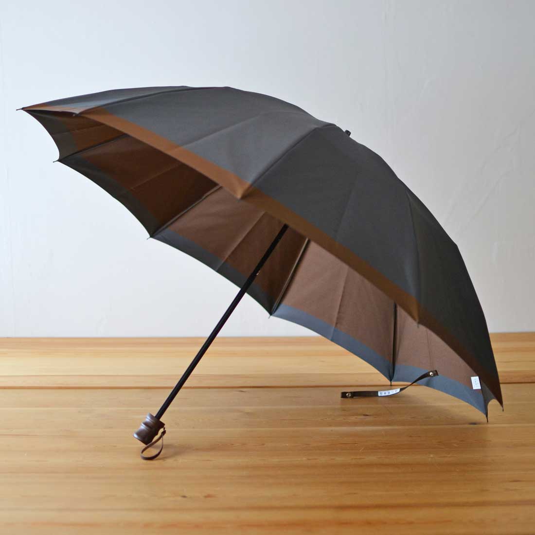 折りたたみ傘 メンズ 雨傘 甲州織 骨が多い 大きい 2段折り 小宮商店 橘 グレー・ブラウン
