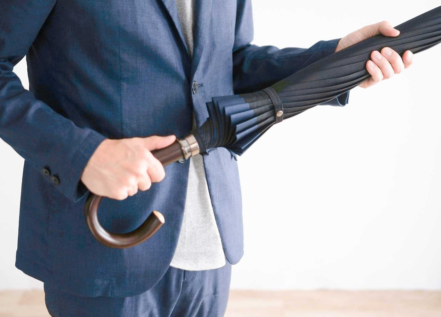 長傘 メンズ 雨傘 艶やかな光沢と重厚感が魅力の「甲州織」