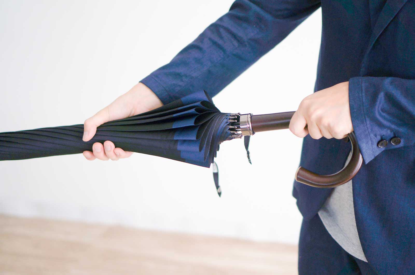 長傘 メンズ 雨傘 ロクロ巻きとダボ巻き