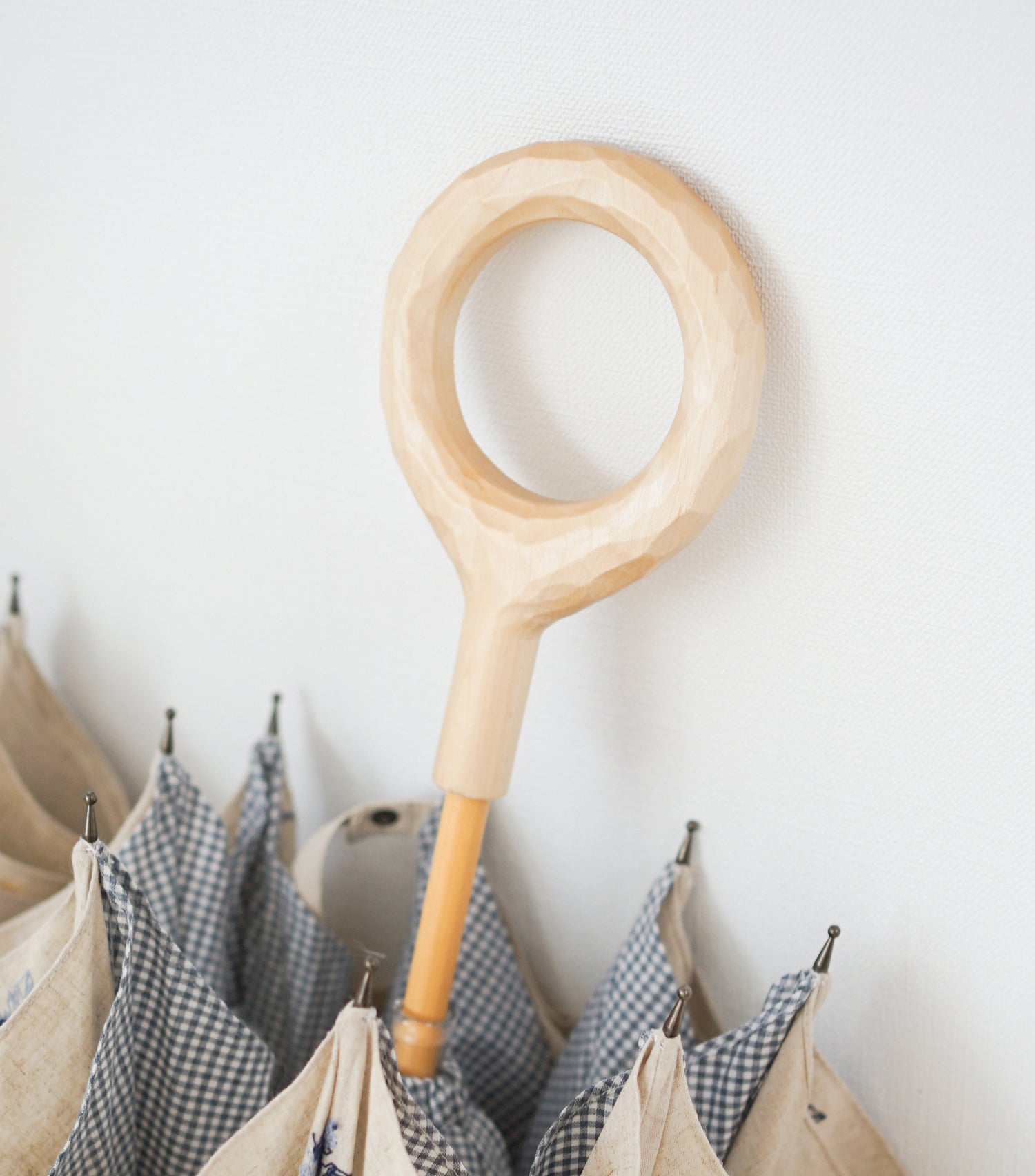 長傘 レディース 日傘 リングの形がかわいい、楓の丸型ハンドル