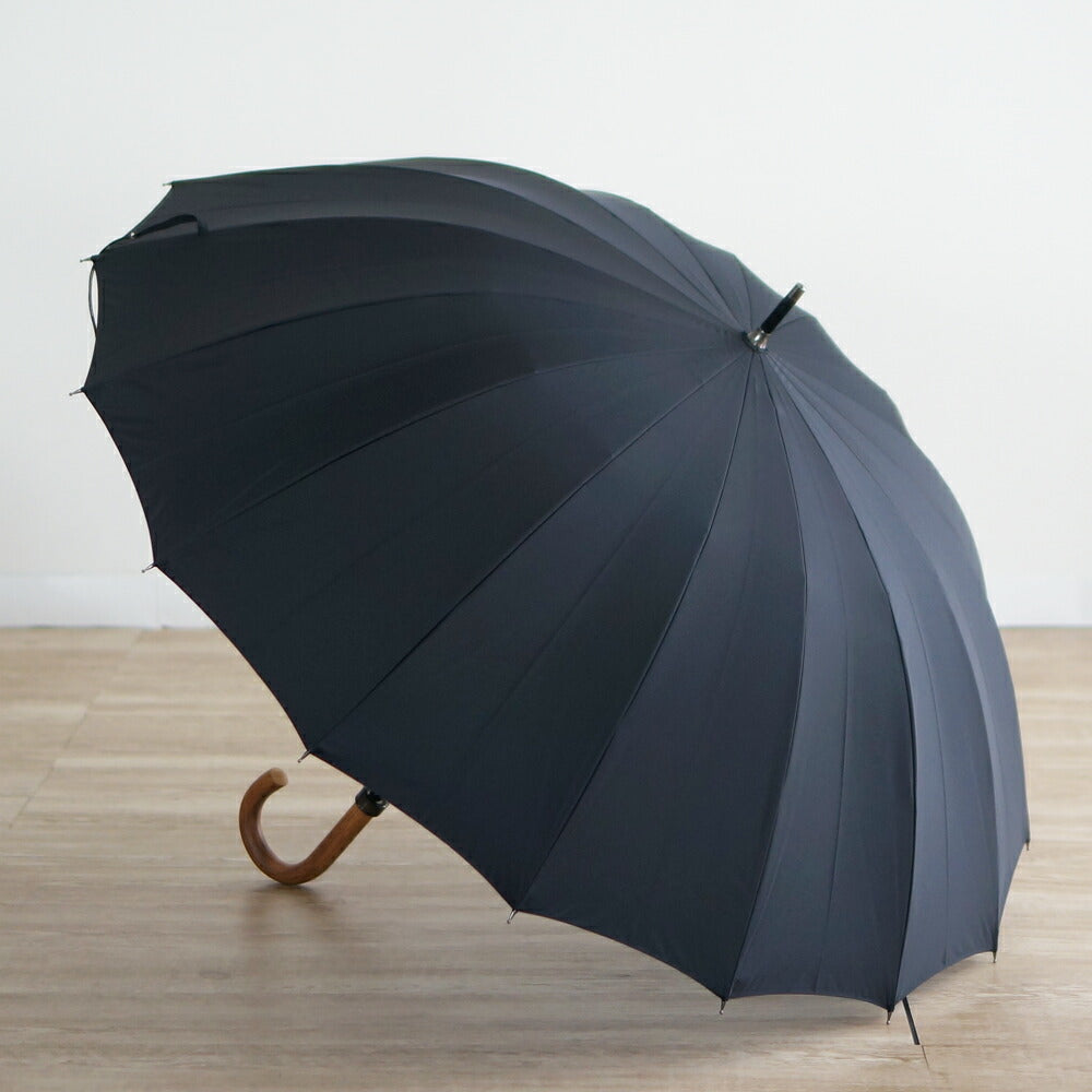 長傘 メンズ 雨傘 超撥水 骨が多い カーボン骨 小宮商店 Miratoray ブラック