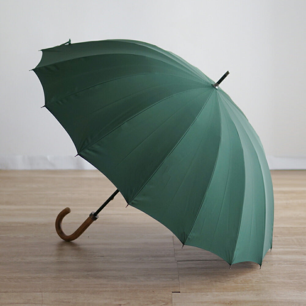 長傘 メンズ 雨傘 超撥水 骨が多い カーボン骨 小宮商店 Miratoray グリーン