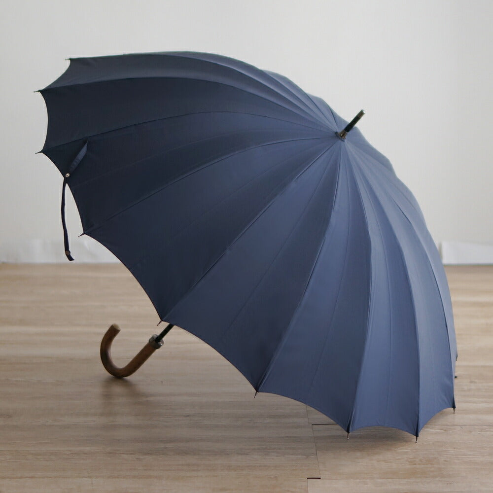 長傘 メンズ 雨傘 超撥水 骨が多い カーボン骨 小宮商店 Miratoray ネイビー