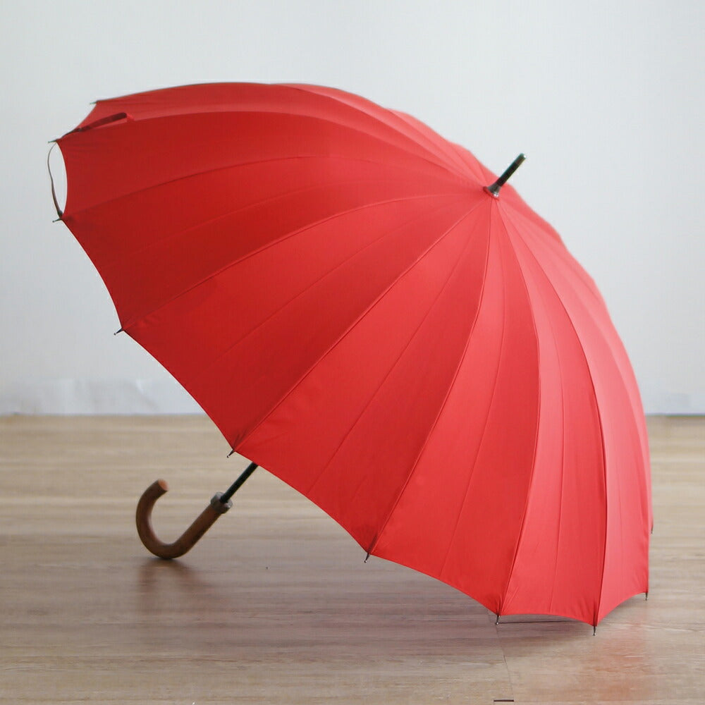 長傘 メンズ 雨傘 超撥水 骨が多い カーボン骨 小宮商店 Miratoray レッド