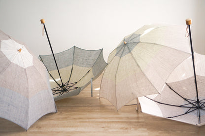 折りたたみ傘 レディース 日傘 晴雨兼用傘 山梨で織った、ミミのある小幅のリネン