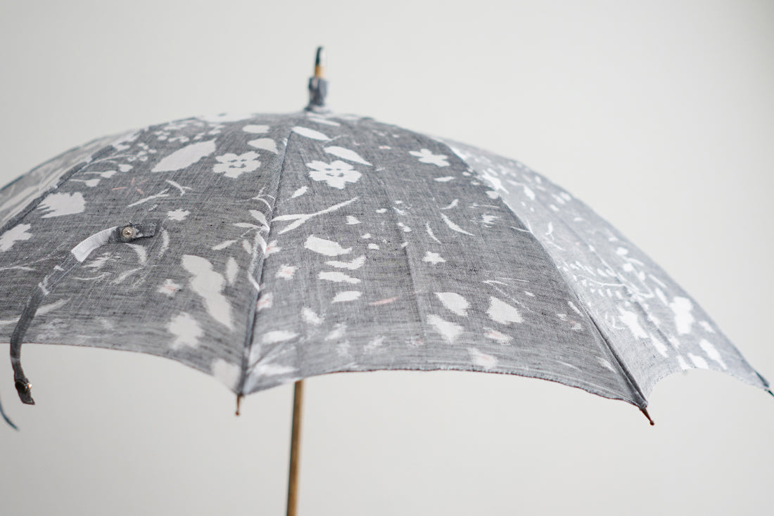 長傘 レディース 日傘 山梨で織る、リネンのほぐし織