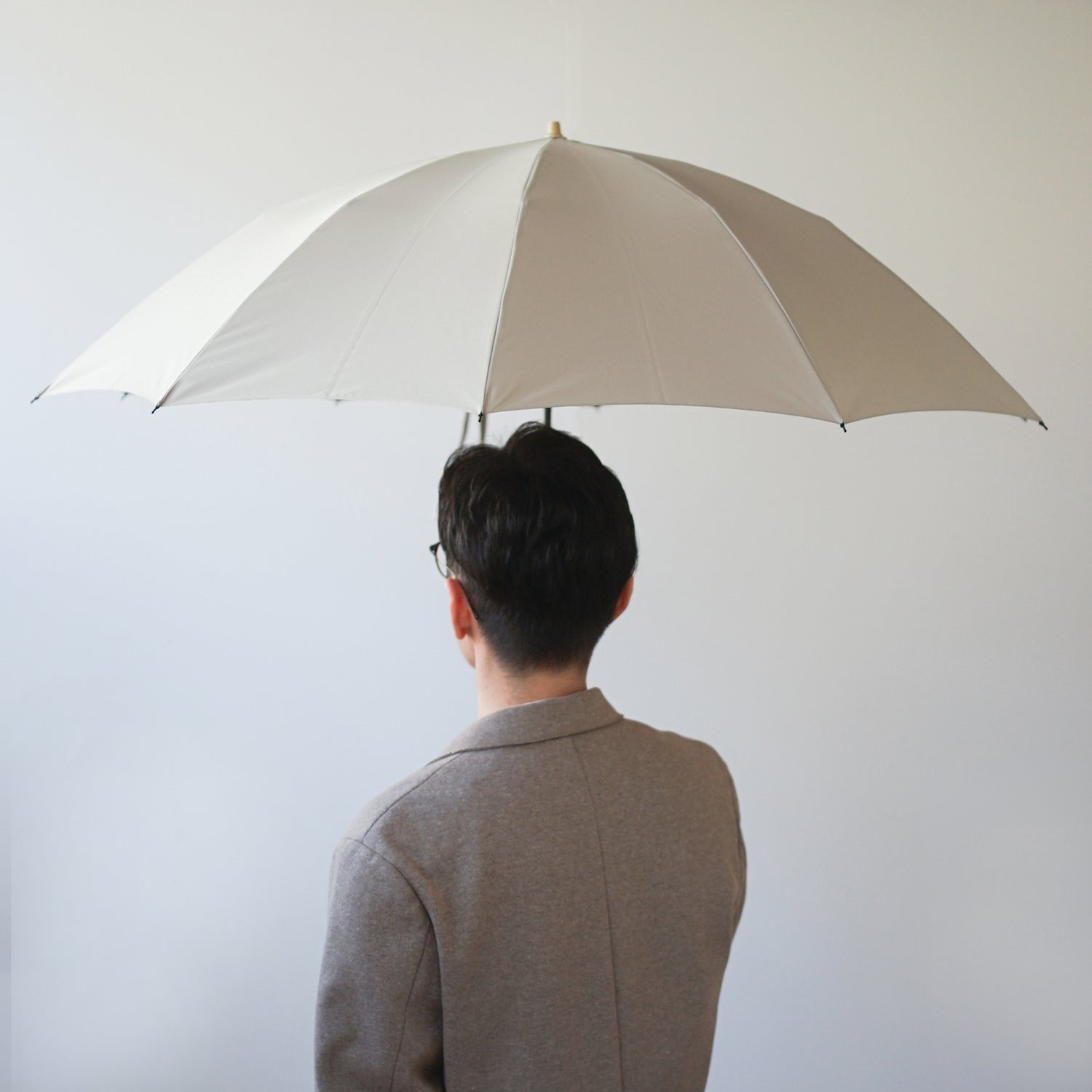 折りたたみ傘 メンズ 雨傘 超撥水 骨が多い 大きい 2段折り 小宮商店 ミラトーレ グレージュ