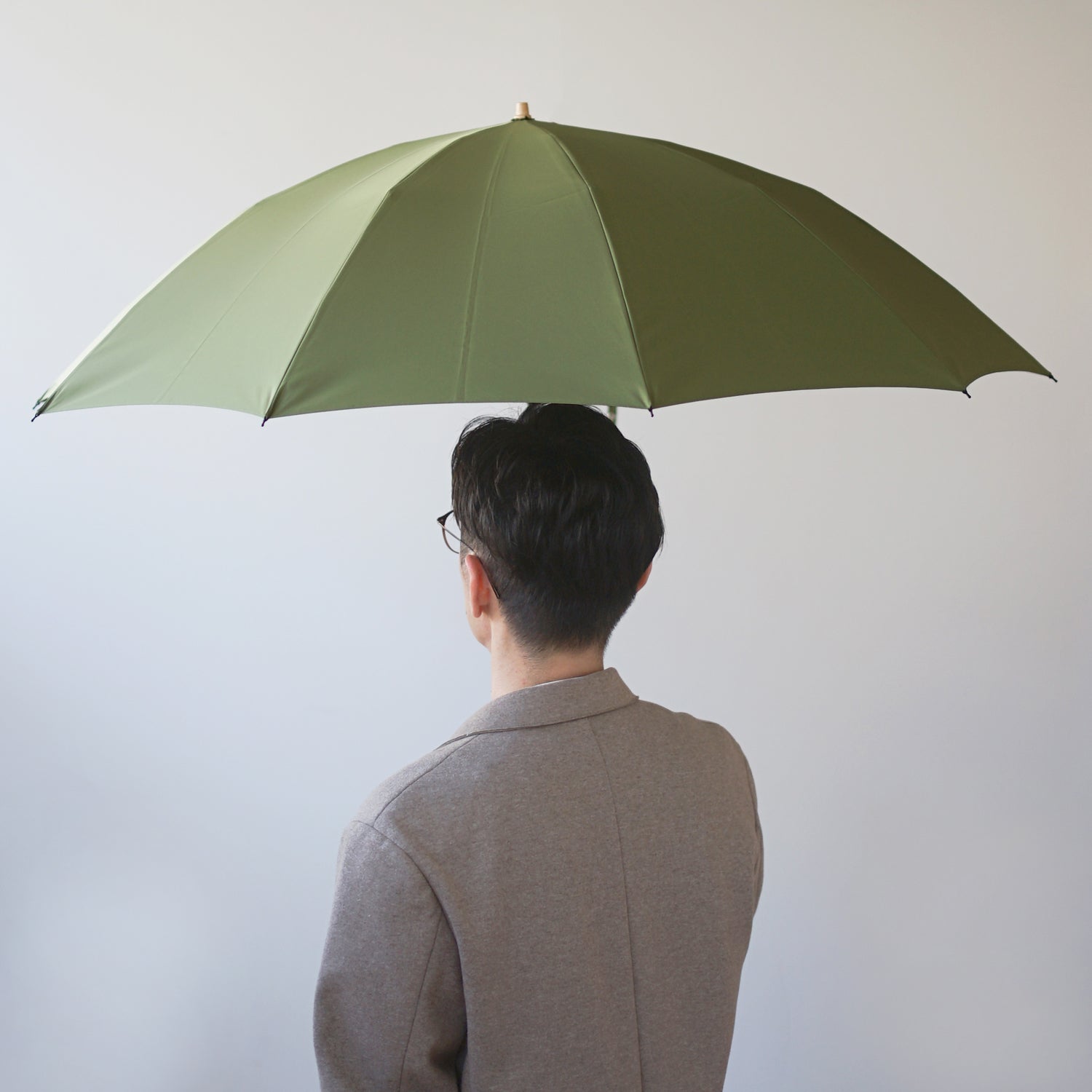 折りたたみ傘 メンズ 雨傘 超撥水 骨が多い 大きい 2段折り 小宮商店 ミラトーレ セージグリーン
