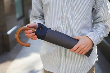 折りたたみ傘 メンズ 雨傘 希少な小幅のシャトル織機で織り上げた織物