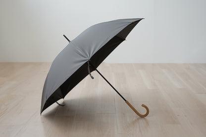 長傘 メンズ 日傘・晴雨兼用傘 遮光・遮熱 大きい カーボン骨 小宮商店 Cotton Lawn Shade グレー
