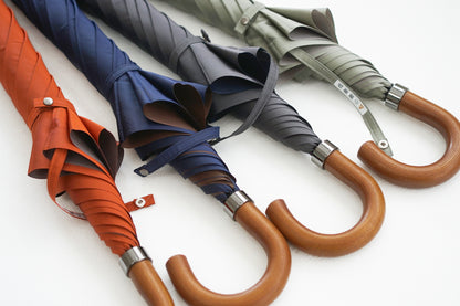 折りたたみ傘 メンズ 雨傘 おしゃれで持ちやすくい、ブナの曲がりハンドル