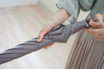 長傘 レディース 雨傘 捺染した仮糸と無地の糸を合わせて 二重に織り上げる「裏ほぐし織」