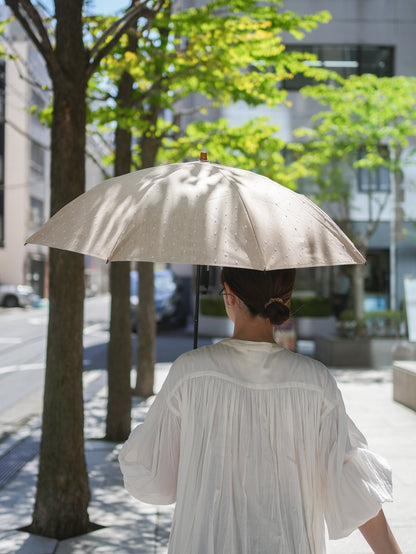 折りたたみ傘 レディース 晴雨兼用傘　染料を使用しないオーガニックコットン100％のカットドビー