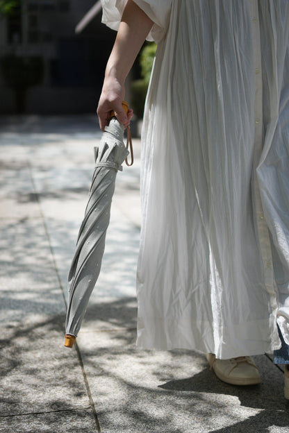 折りたたみ傘 レディース 晴雨兼用傘　染料を使用しないオーガニックコットン100％のカットドビー