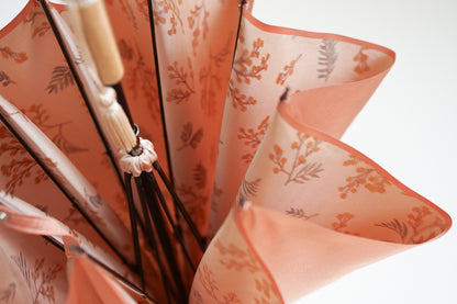 長傘 レディース 雨傘 捺染した仮糸と無地の糸を合わせて 二重に織り上げる「裏ほぐし織」