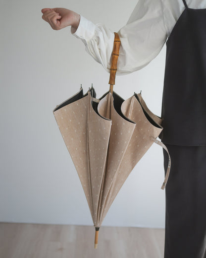 長傘 レディース 日傘・晴雨兼用傘　染料を使用しないオーガニックコットン100％のカットドビー