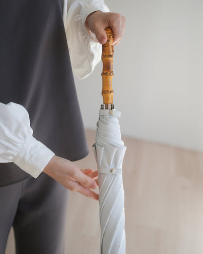 長傘 レディース 日傘・晴雨兼用傘　染料を使用しないオーガニックコットン100％のカットドビー