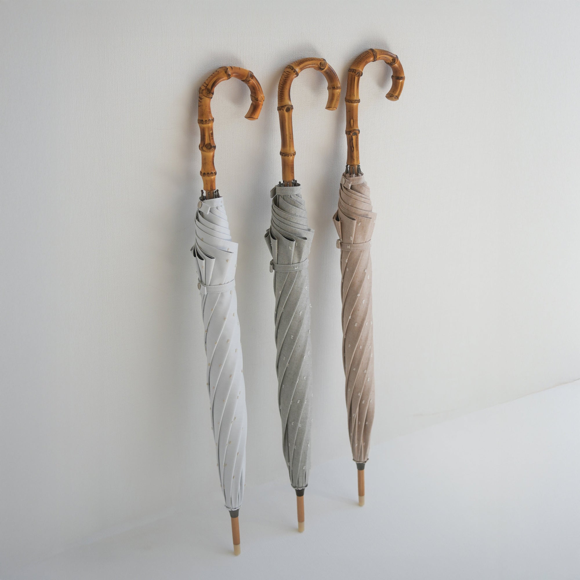 長傘 レディース 日傘・晴雨兼用傘　染料を使用しないオーガニックコットン100％のカットドビー