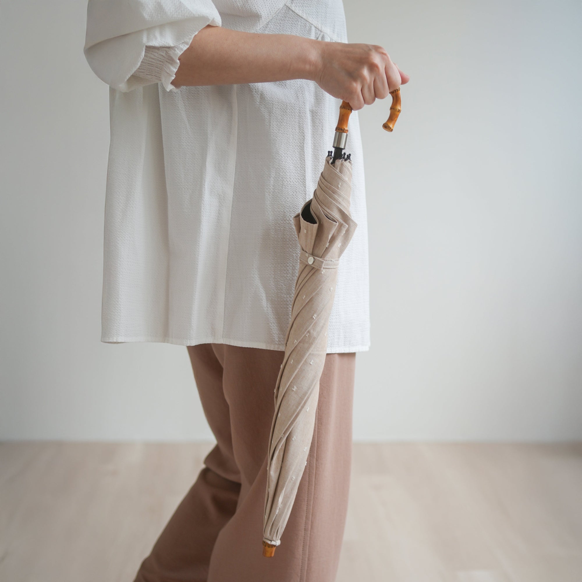 折りたたみ傘 レディース 晴雨兼用傘　遮熱率50％以上×天然素材の一級遮光傘