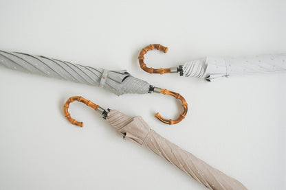 折りたたみ傘 レディース 晴雨兼用傘　軽量ですべりにくい、2種類の竹のハンドル