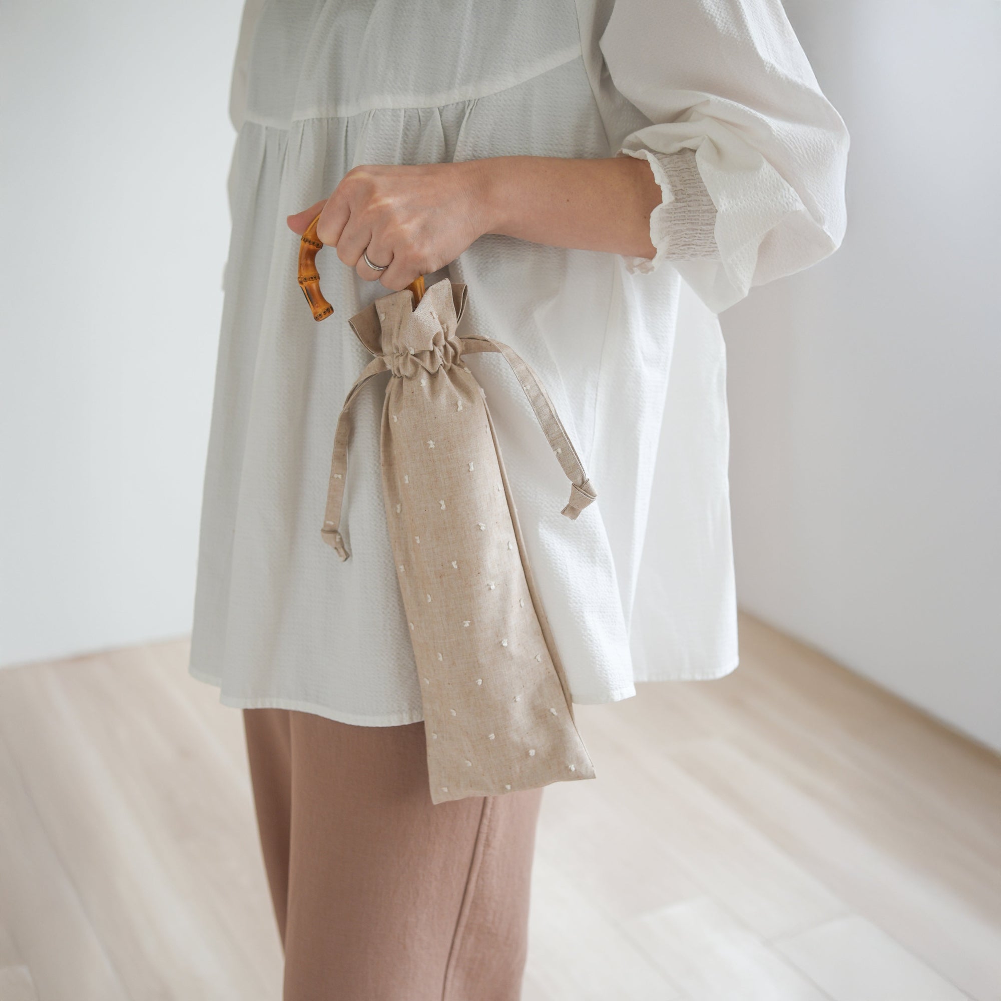 折りたたみ傘 レディース 晴雨兼用傘　長傘用と折りたたみ傘用で2通り使える2WAY仕様