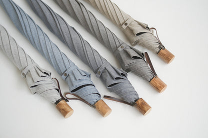 折りたたみ傘 メンズ 晴雨兼用傘 シャンブレーシャツのようなおしゃれさと、猛暑でも涼しい機能性