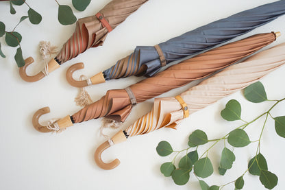 折りたたみ傘 レディース 雨傘 小幅の甲州織生地ならではの、2色の組み合わせ