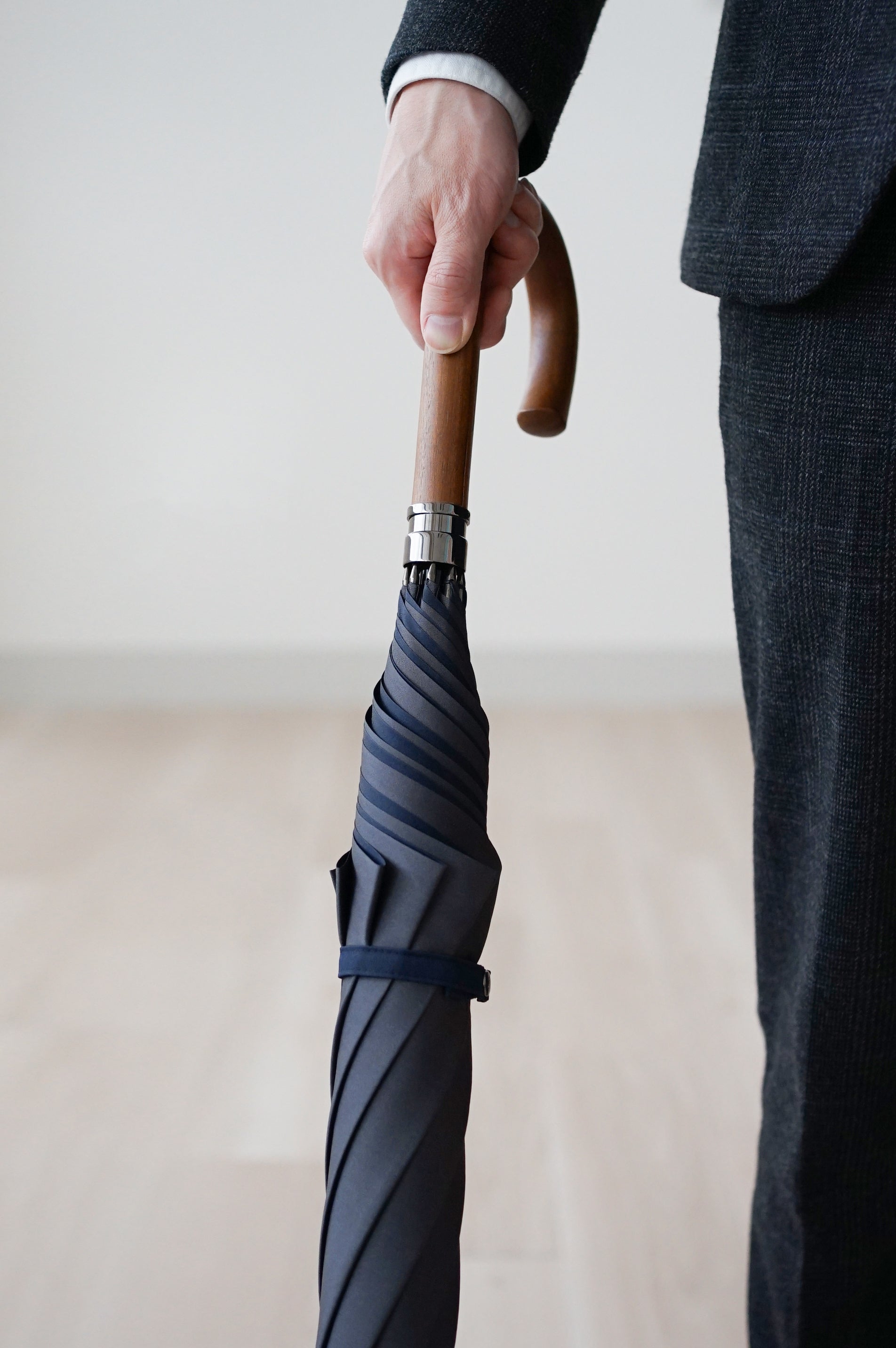 長傘 メンズ 雨傘 天然木の風合いが上品で美しいブナのハンドル