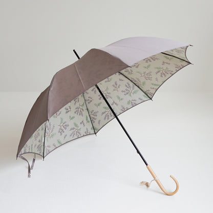 長傘 レディース 雨傘 UV 甲州織 カーボン骨 小宮商店 Bouquet ラベンダーグレー
