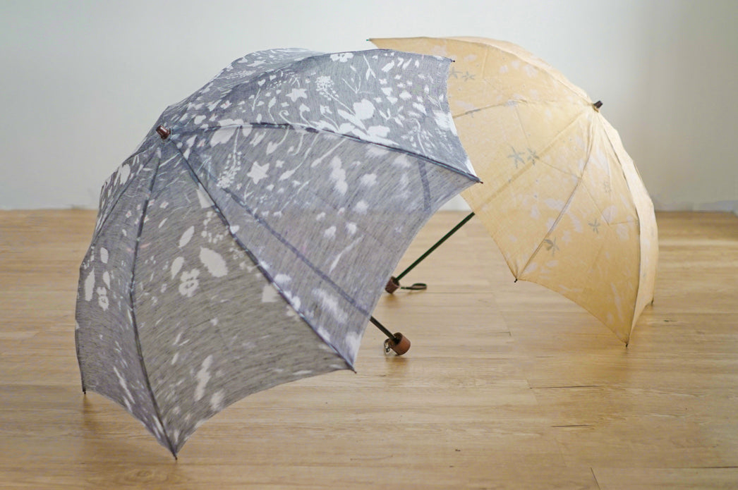 折りたたみ傘 レディース 日傘 山梨で織る、リネンのほぐし織