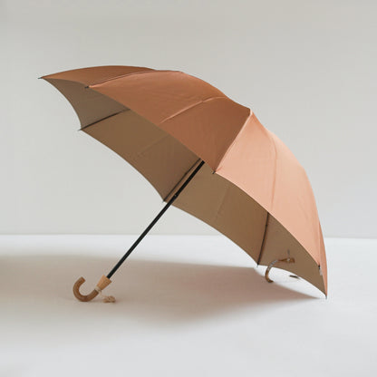 折りたたみ傘 レディース 雨傘 UV 甲州織 2way 小宮商店 TwoPly アプリコットベージュ